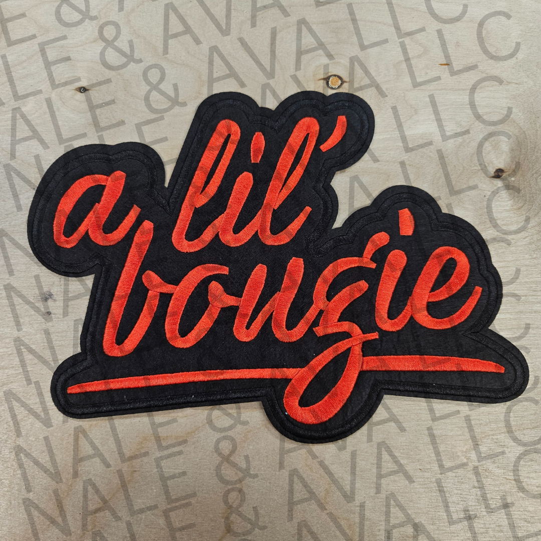 A Lil Bougie Red Embroidered Patch front side