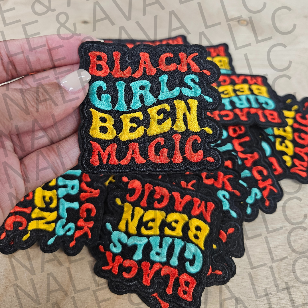 Black Girls Been Magic Hat Patch front side