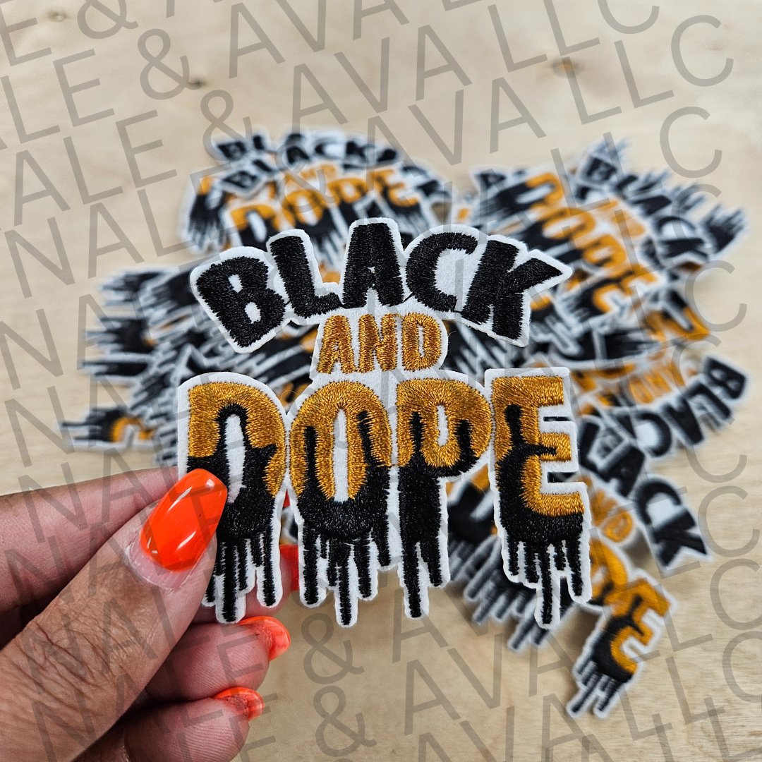 Black & Dope Hat Patch front side