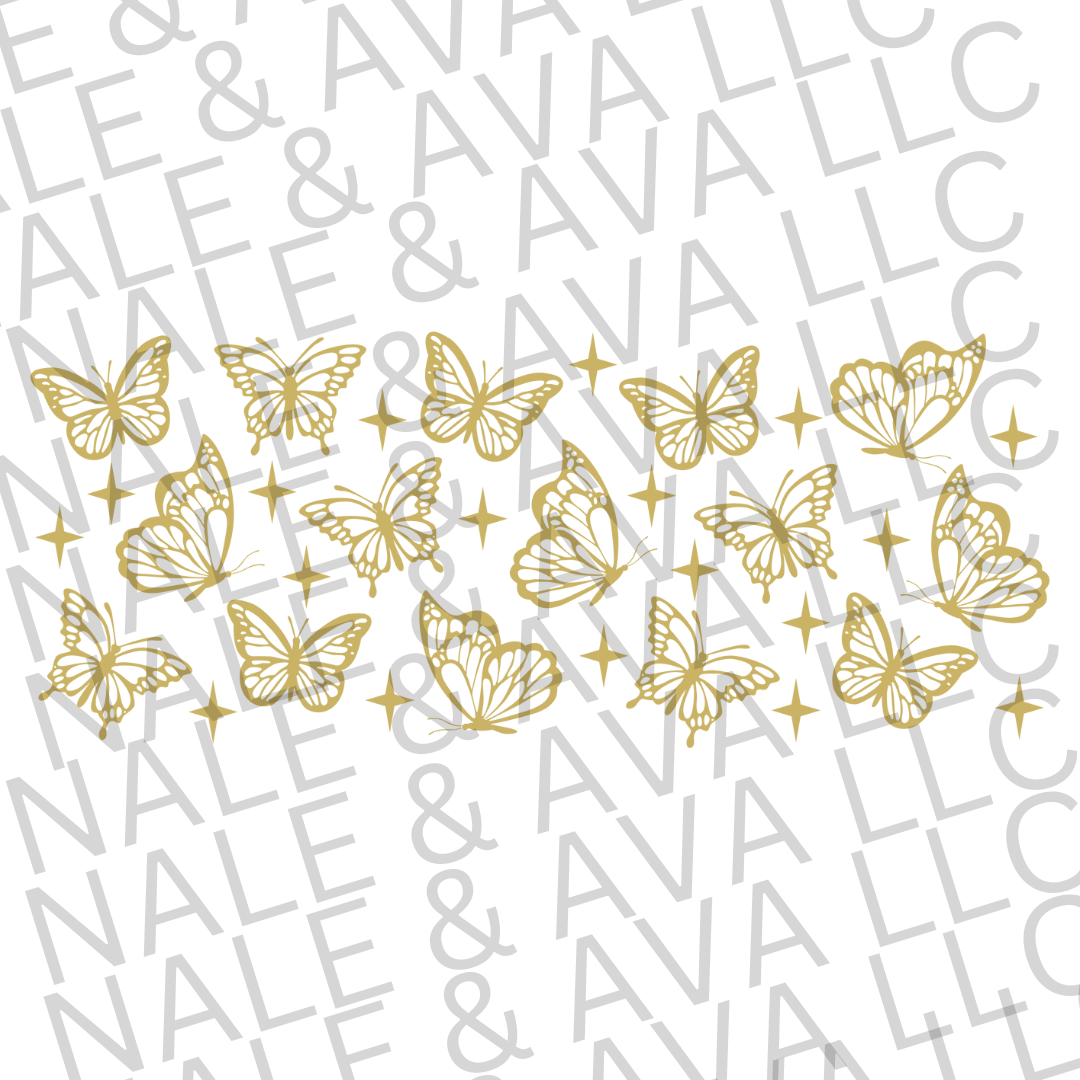 Butterflies & Stars UVDTF Wrap front side