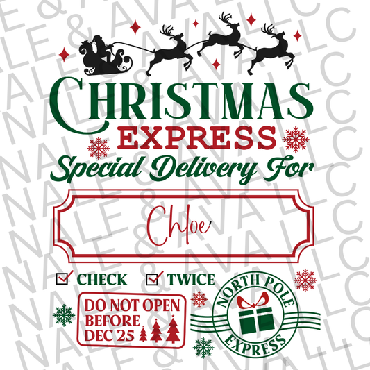 Christmas Express Sublimation Transfer front side