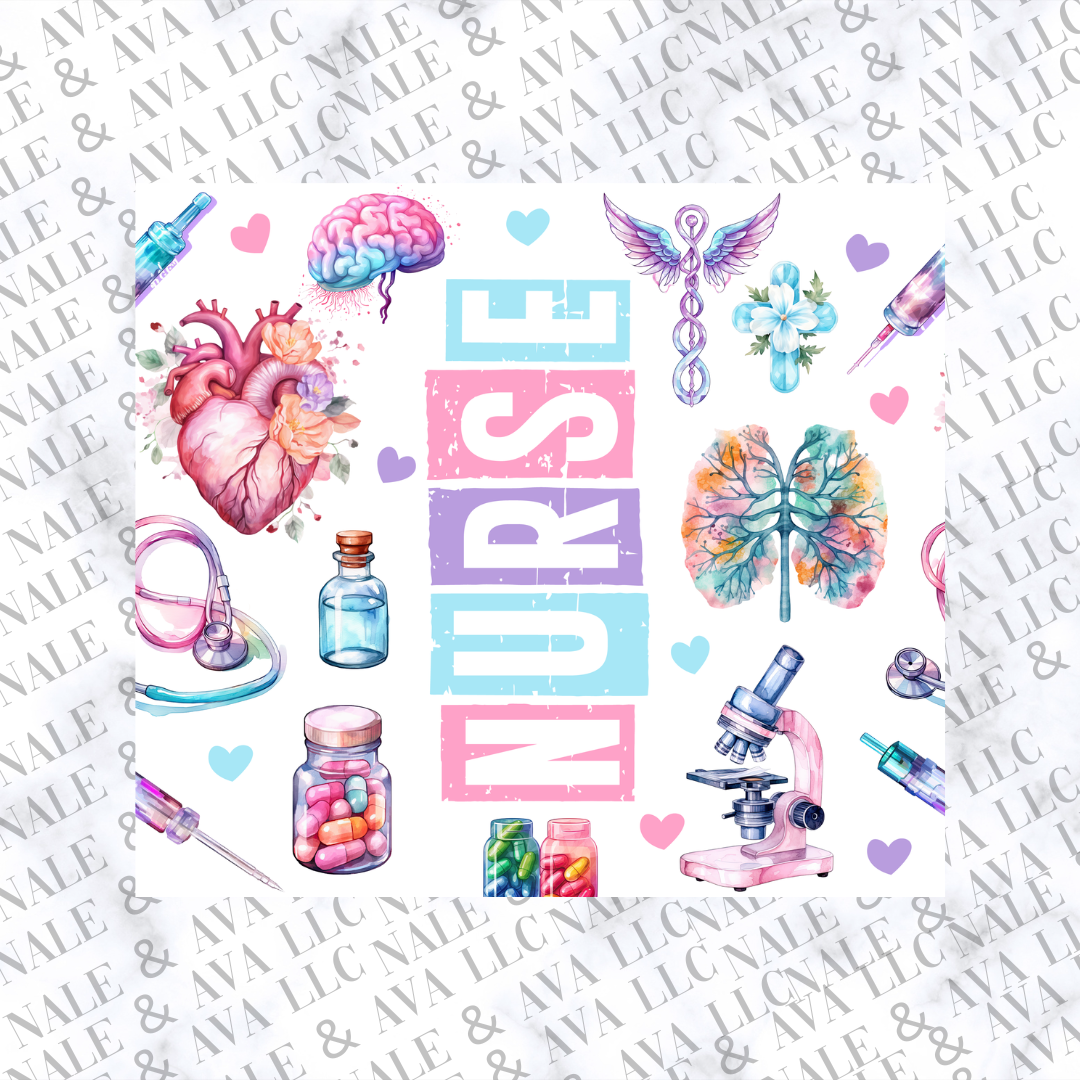 Nurse Pastel Sublimation Transfer front Side