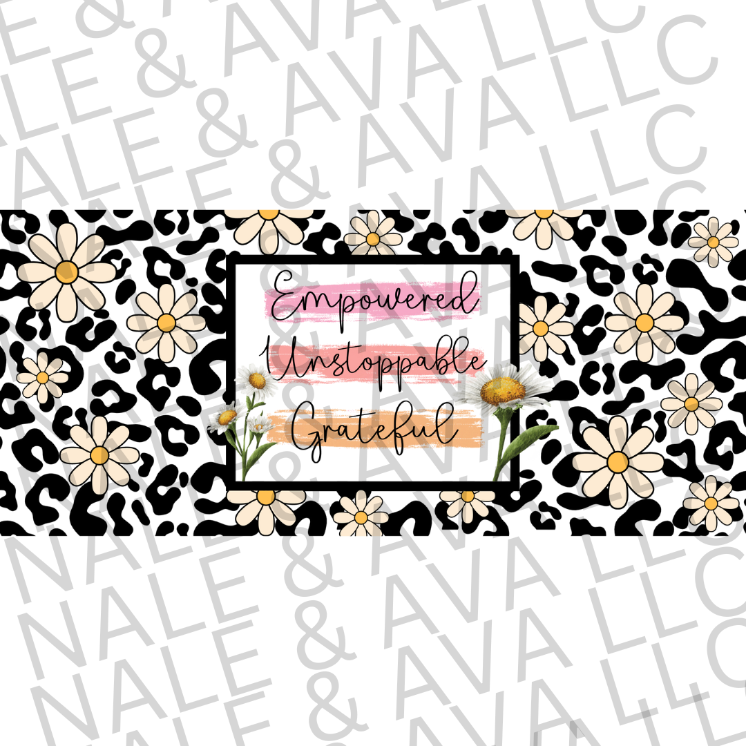 Empowered Unstoppable Grateful UVDTF Wrap front side