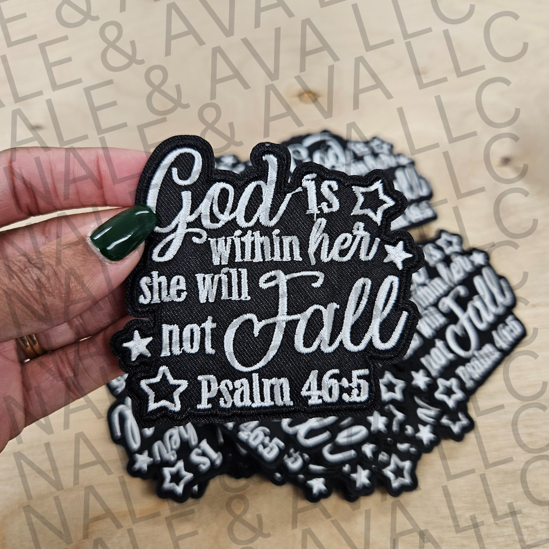 God Is Within Her Hat Patch front side