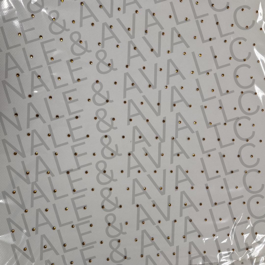 Gold Scatter Rhinestone Transfer front side