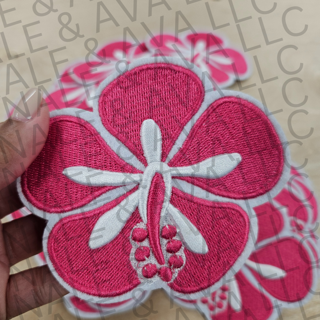 Tropical Hibiscus Hat Patch front side