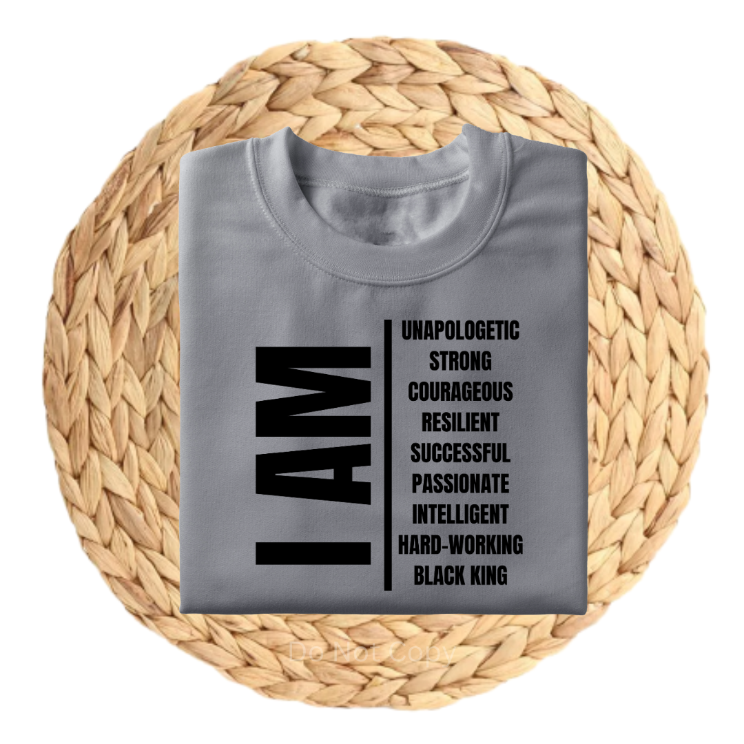 I Am Black King Screen Print Transfer on a tshirt