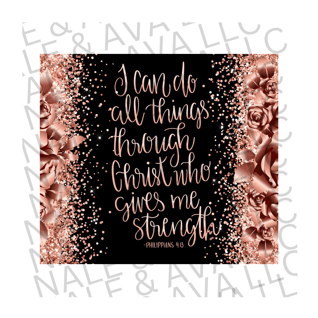 I Can Do All Things Roses Mousepad Sublimation Print front side