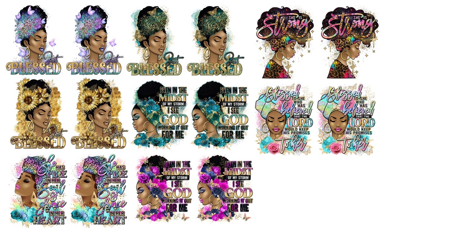 Inspirational DTF Transfer I Hat 22x12 Pre-Made Gang Sheet front side