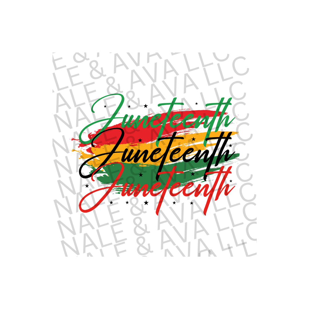 Juneteenth Writing DTF (direct to film) print front side