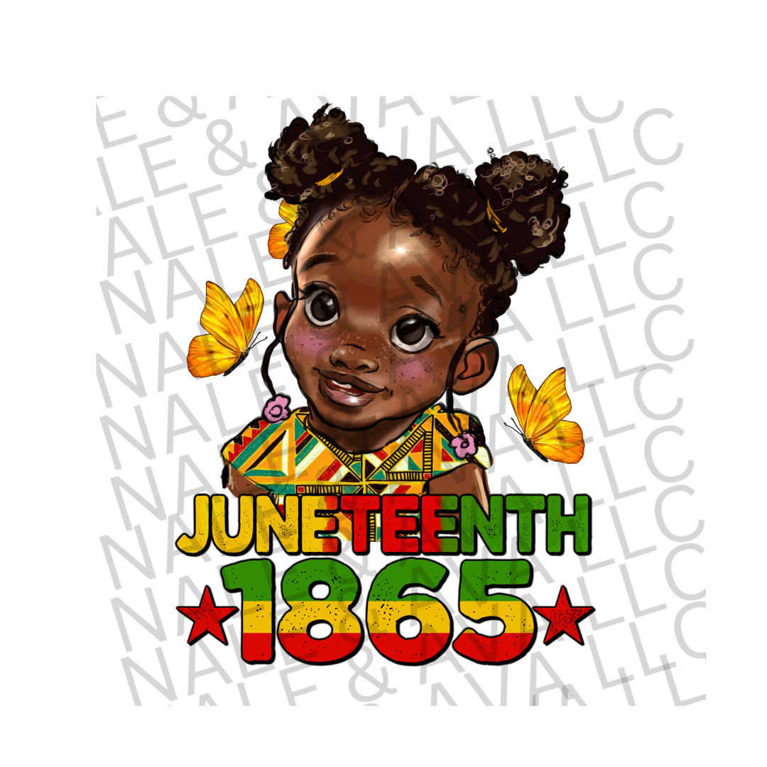 Juneteenth 1865 Afro Girl DTF (direct to film) print front side