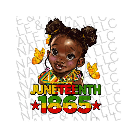 Juneteenth 1865 Afro Girl DTF (direct to film) print front side