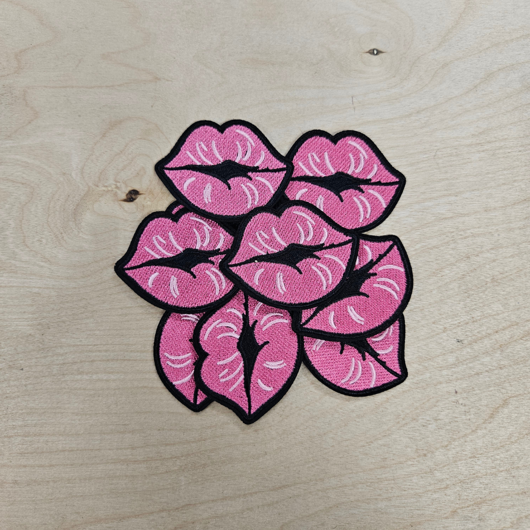 Kissy Lips Hat Patch front side