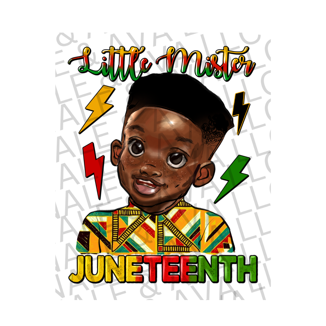Little Mister Juneteenth DTF (direct to film) print front side