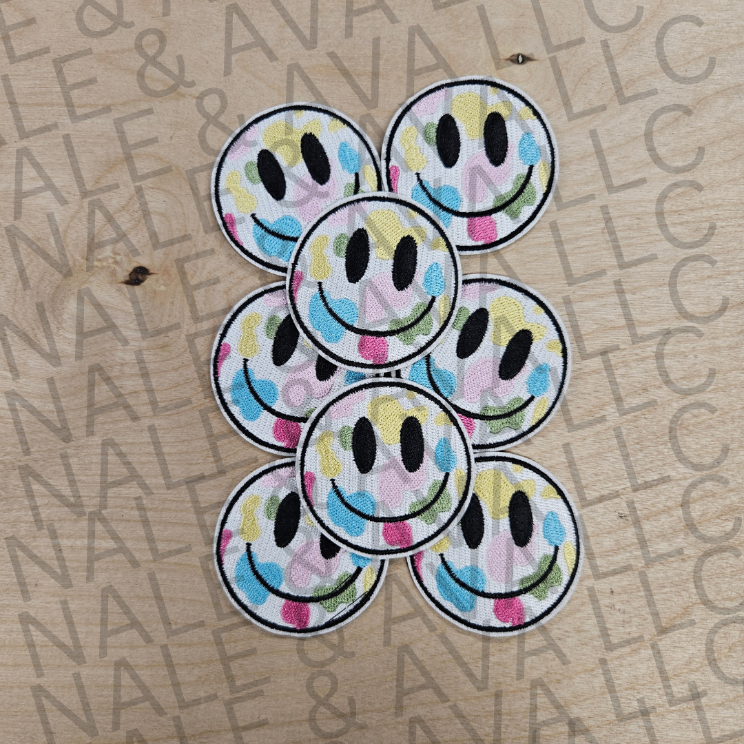 Pastel Smiley Hat Patch front side