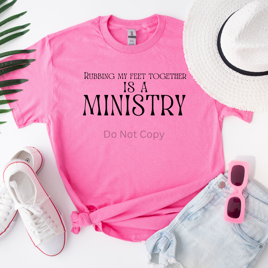 Rubbing My Feet Together is a Ministry Screen Print Transfer on a tshirt