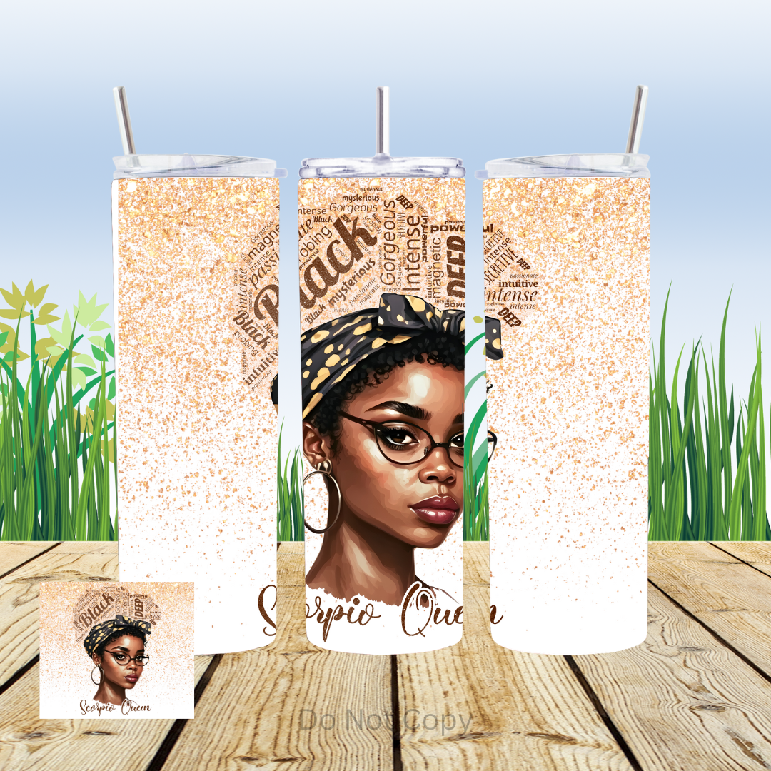 Zodiac Queen 20oz Tumbler Sublimation Transfer ONLY - This is NOT a Tumbler