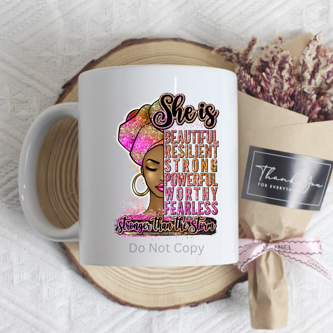 She Is UVDTF Decal front side