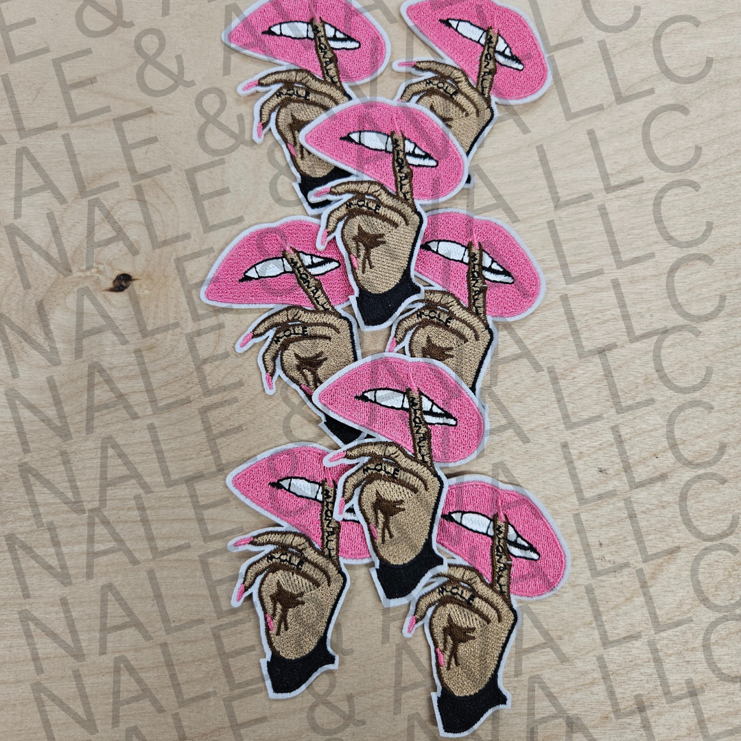 Shhh Lip Hat Patch front side
