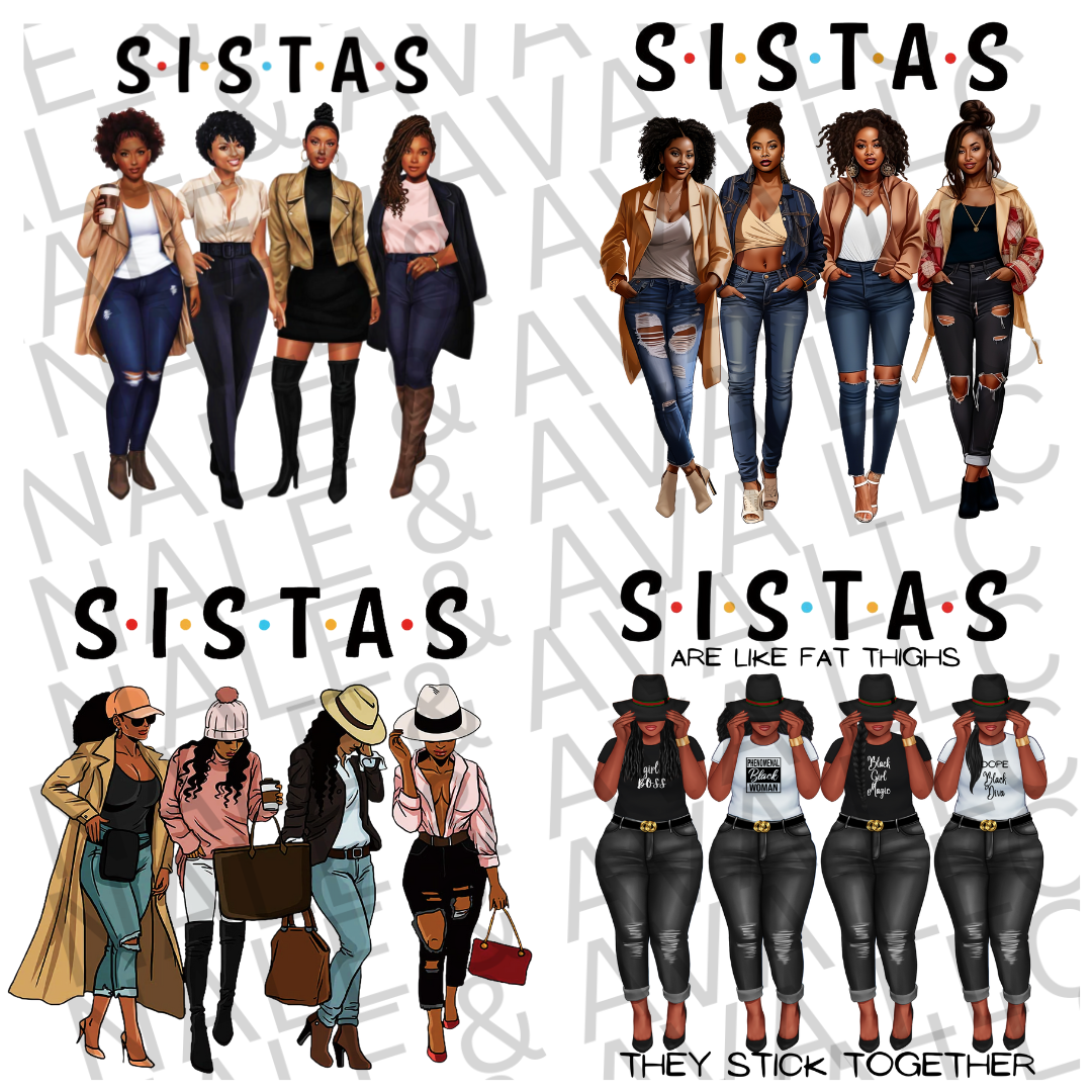 Sistas DTF (direct to film) print front side