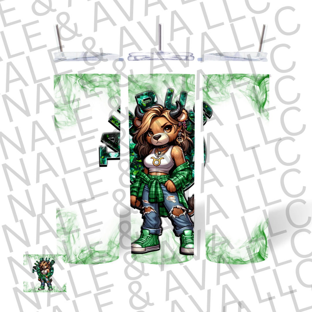 Girl Bear Zodiac 20oz Tumbler Sublimation Transfer ONLY - This is NOT a Tumbler