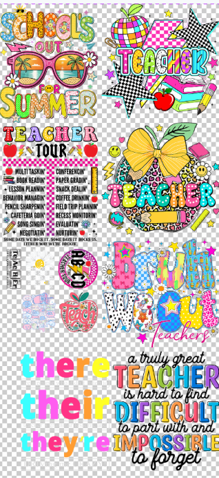 Teacher 22x48 Pre-Made Gang Sheet front side