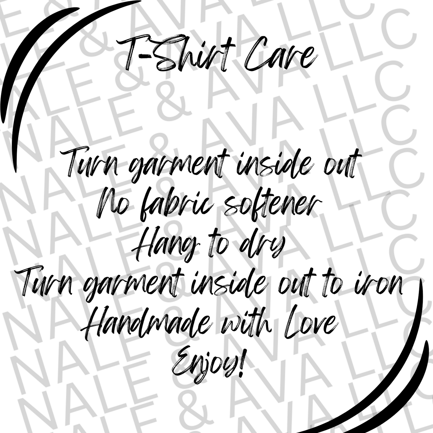 T-shirt Care Instructions PNG File