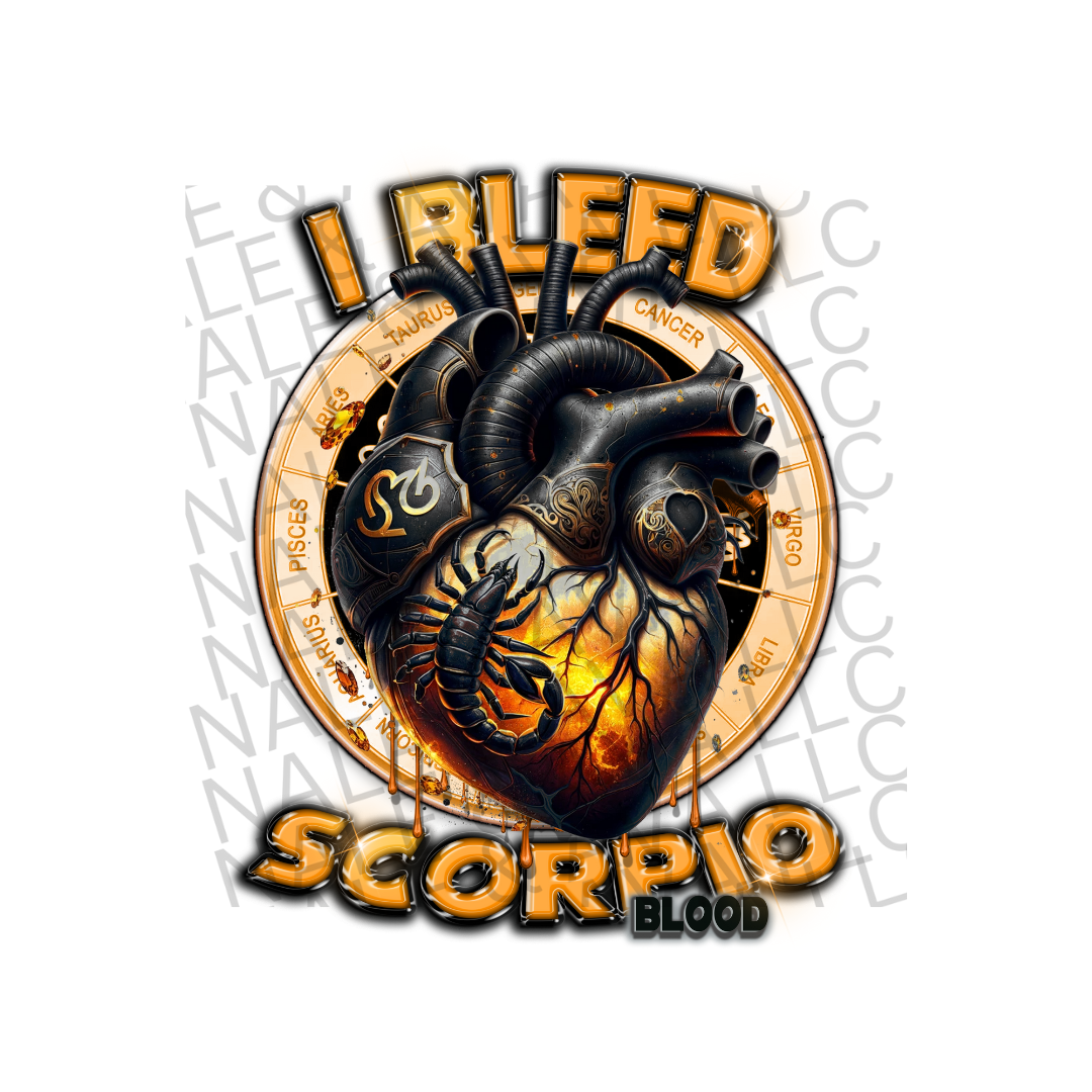 I Bleed Scorpio DTF (direct to film) Print front side