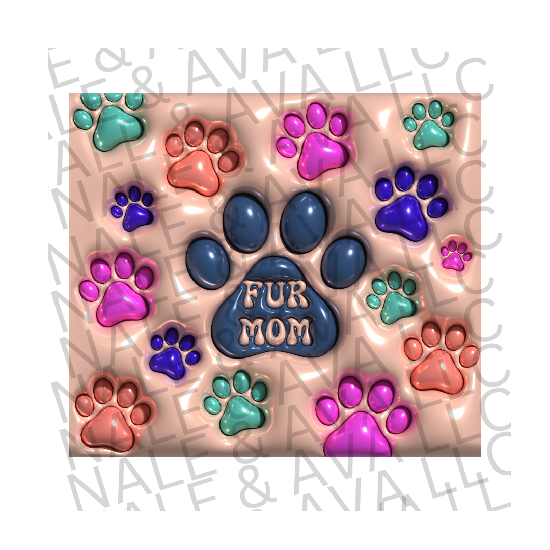 Fur Mom Sublimation Tumbler Print front side