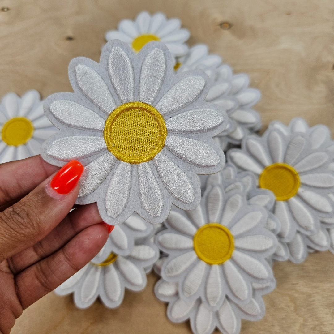 Daisy Floral Hat Patch front side