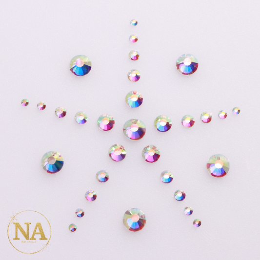 Crystal AB Rhinestone front side