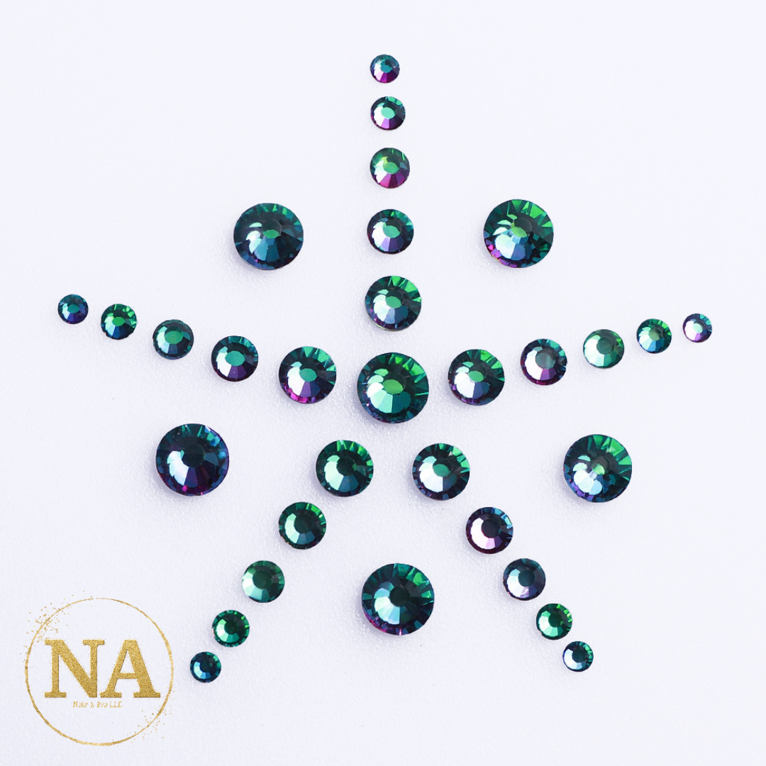 Green Volcano Rhinestone front side