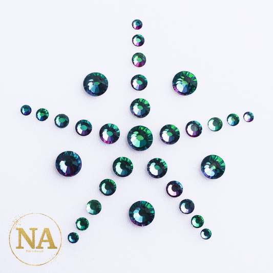 Green Volcano Rhinestone front side