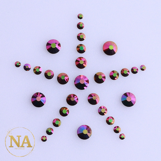 Rainbow Rose Gold Rhinestone front side