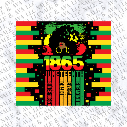 Juneteenth 1865 Afro Sublimation Transfer Front Side