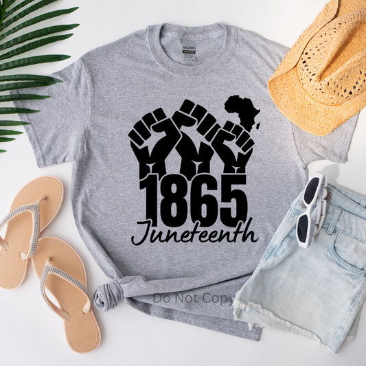 1865 Juneteenth Screen Print Transfer on a tshirt