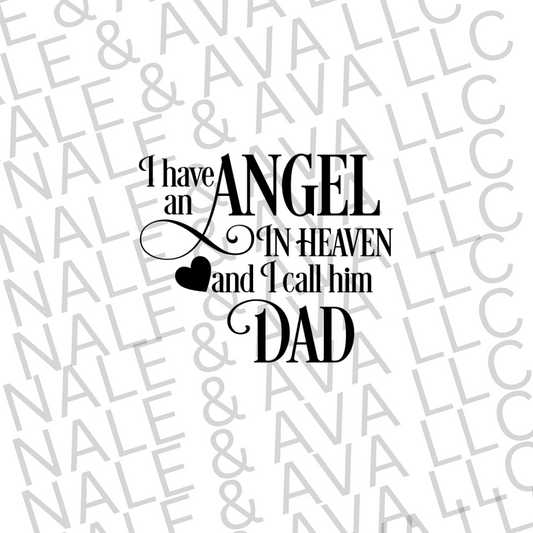 Angel In Heaven Dad Screen Print Transfer front side