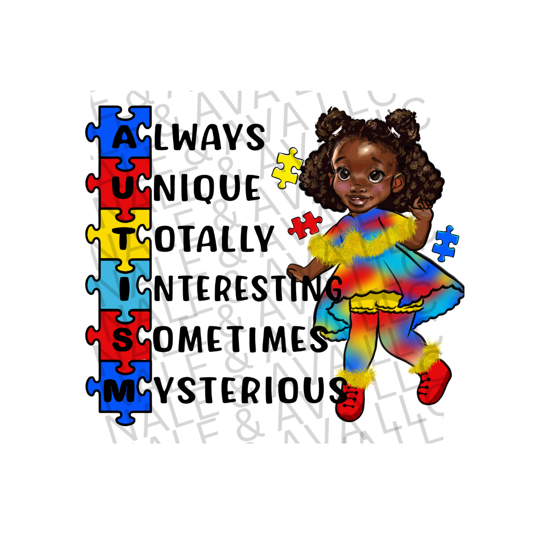 Autism Girl DTF Transfer front side