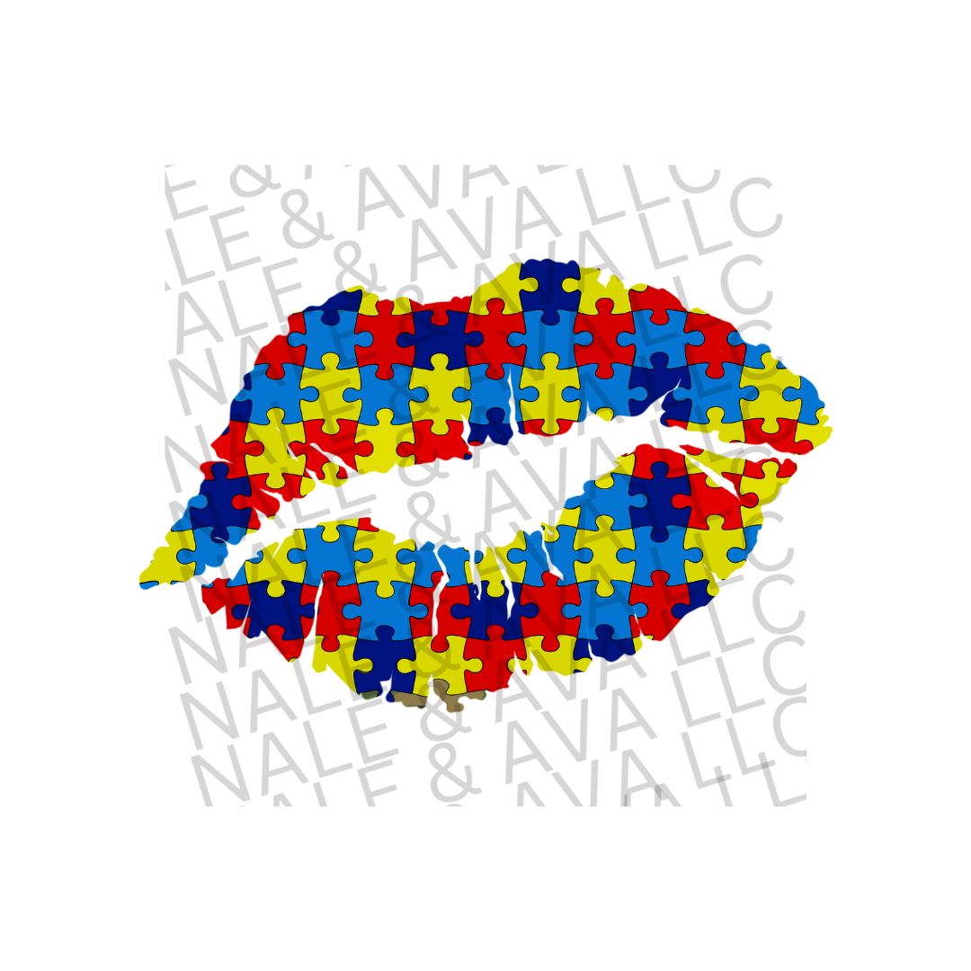 Autism Lips DTF Transfer front side