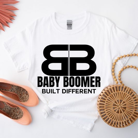 Baby Boomer Screen Print Transfer on a tshirt front side