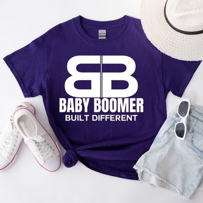Baby Boomer Screen Print Transfer white on a tshirt front side