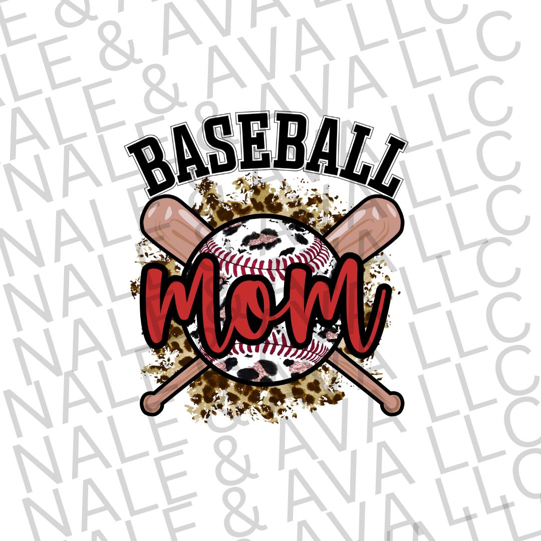 Baseball Mom DTF Transfer on a tshirt front side