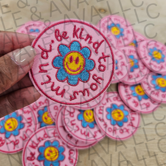 Be Kind To Your Mind Hat Patch front side