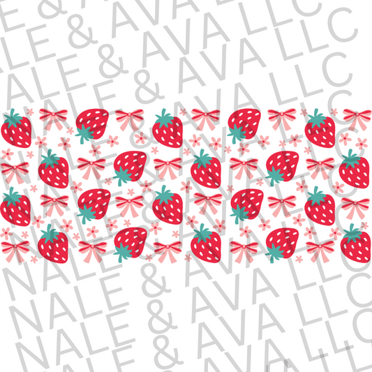 Bows & Strawberries UVDTF Wrap front side