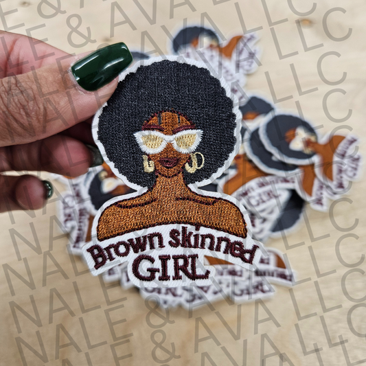Brown Skinned Girl Hat Patch front side