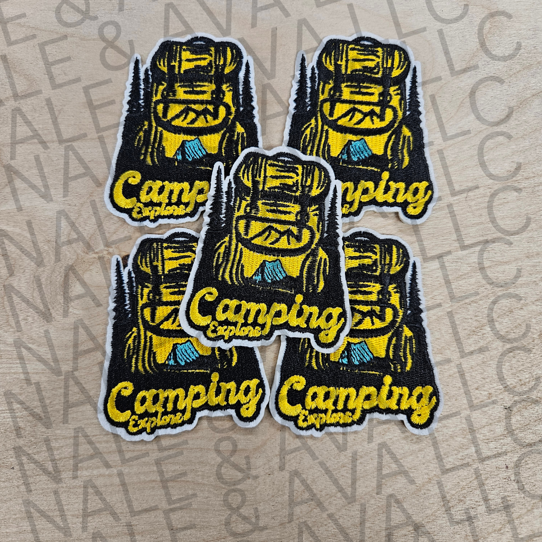 Camping Explore Hat Patch front side