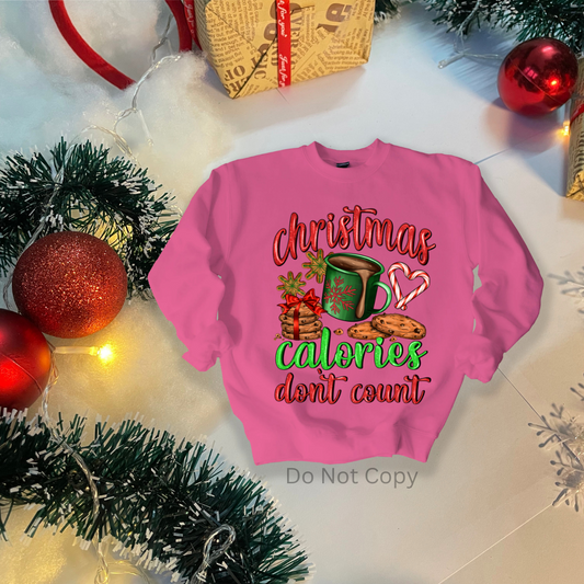 Christmas Calories DTF Transfer on a tshirt