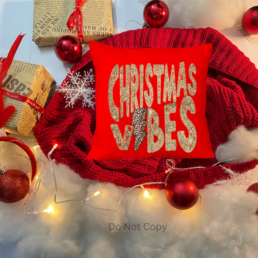 Christmas Vibes DTF Transfer on a tshirt