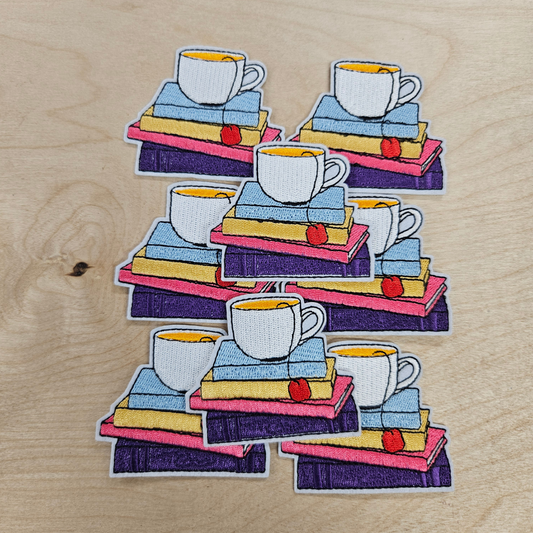 Coffee & Books Hat Patch front side