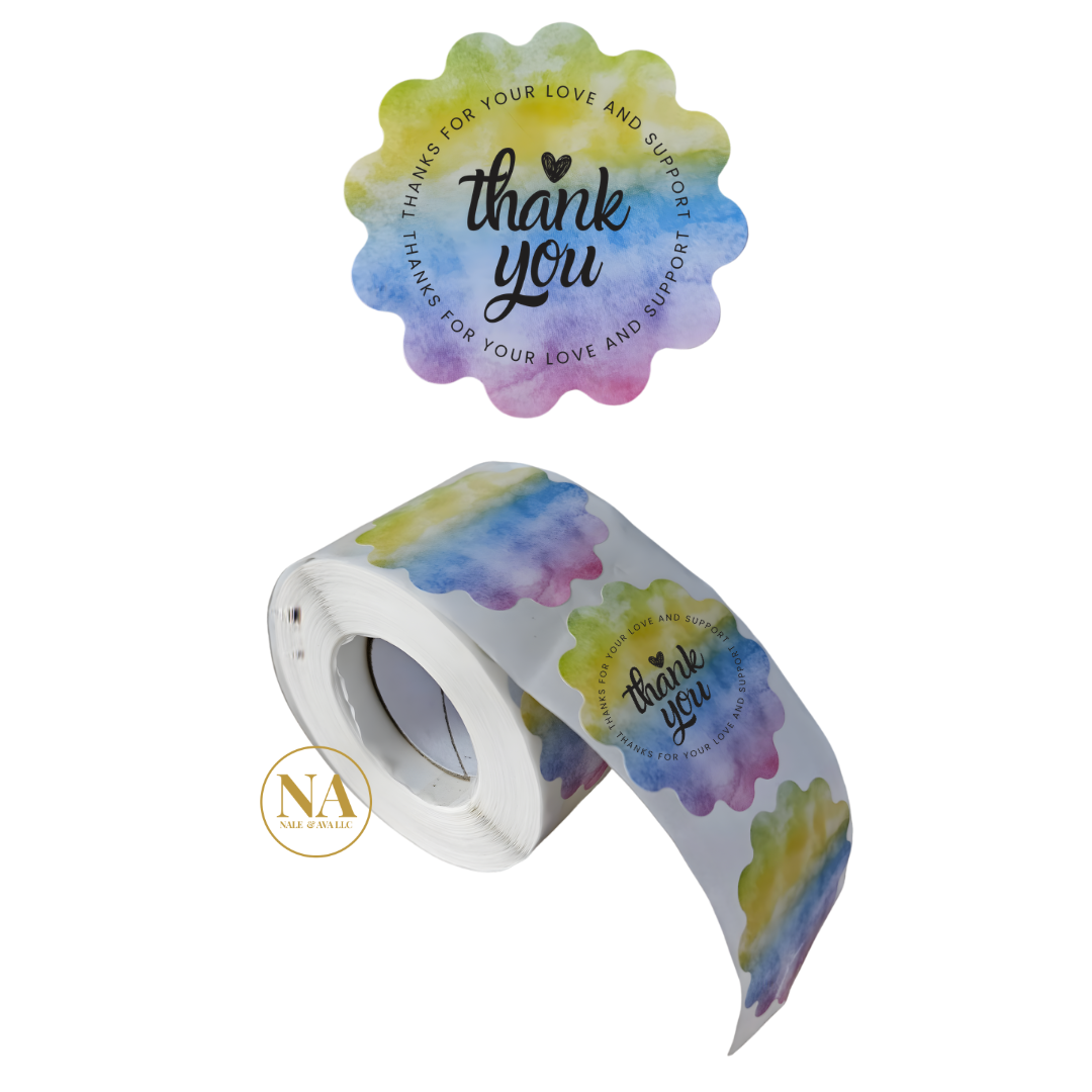 Scallop Edge Thank You Stickers
